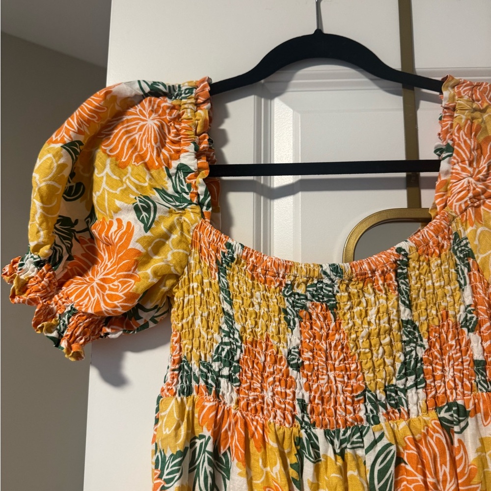House of Harlow 1960 Yellow and Orange Floral Mini Dress - Picture 2 of 3